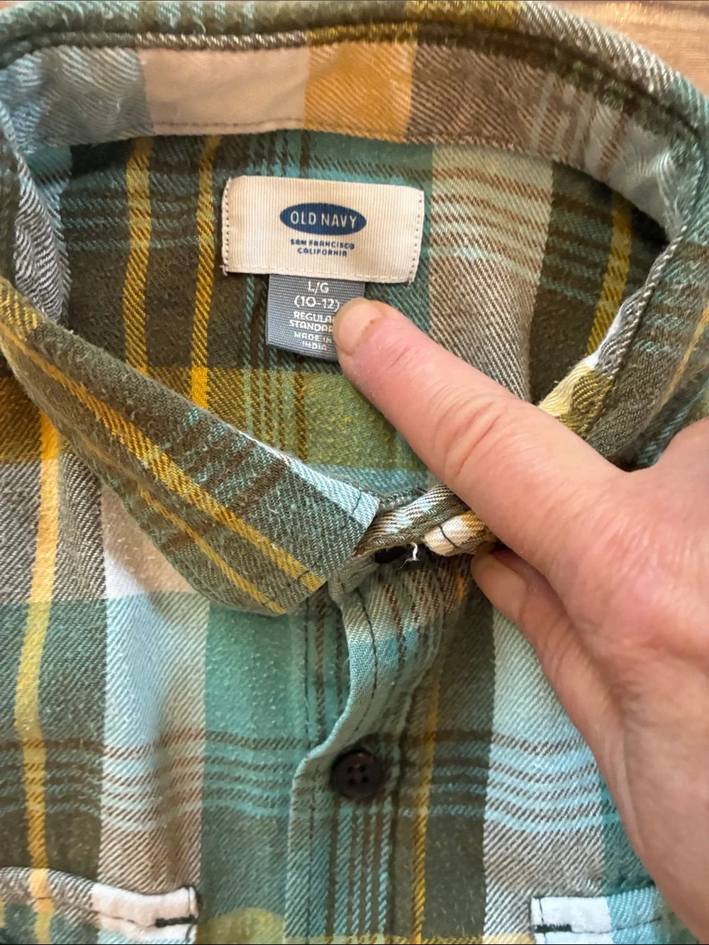 Old Navy Boys 10/12 Red Plaid Button-Down & Teal Plaid Shirt Set